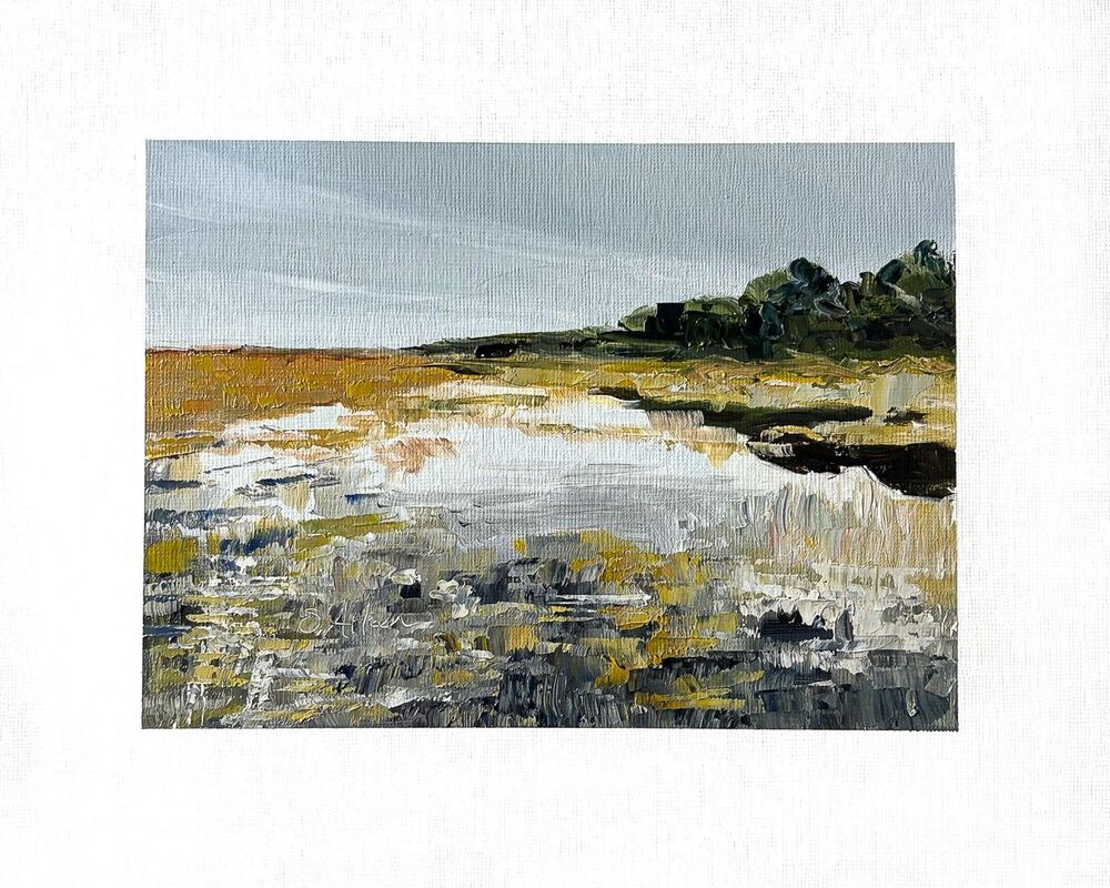 Original Oil Landscape Painting Lowcountry Marsh Seascape Coastal Art Signed